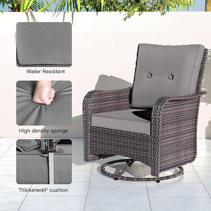 Kullavik 9 Pieces Outdoor Patio Furniture Set, PE Wicker Rattan Sectional Sofa - Image 3