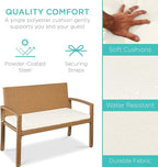 Best Choice Products Outdoor Bench 2-Person Wicker Garden Patio Benches Seating - Image 3