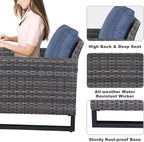 Belord Wicker Patio Furniture 5 Piece Outdoor Sofa Set, Oversize Outdoor Dining - Image 6