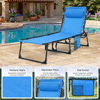 Folding Chaise Lounge Chair 2 Pack - 400lb Capacity - Image 4