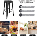 Elevon 30 Inches Metal Bar Stools, High Backless Stools, Indoor Outdoor - Image 6