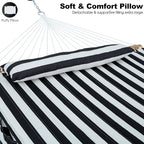 2 Person Hammocks for Outside, Double Quilted Fabric Outdoor Hammock - Image 3