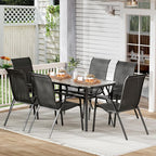 TLSUNNY 7 Pieces Patio Dining Set, Outdoor Table and Chairs W/1.69″ Umbrella - Image 9