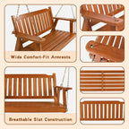 Wooden Porch Swing 2-Seater, Bench Swing - Image 4