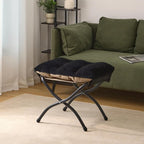 15" Folding Ottoman, Foldable Footrest Stool, Portable Small Foot Stool - Image 2