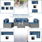 Shintenchi 5 Pieces Outdoor Patio Furniture Sets, Patio Sectional Sofa Couch - Image 5