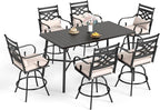 Sophia & William 7-Piece Outdoor Bar Set, Bar Height Patio Table and Chairs by SophiaWilliam