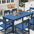 7 Piece Outdoor Dining Table Set HIPS Patio Dining Sets - Image 3