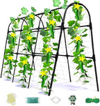 Cucumber Trellis for Raised Bed, U-Shape Garden Arch Metal Support for Climbing by Laodier
