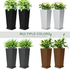 Set of 2 Tall Planters with Drainage Tray, 24 Inch Large Flower Pots - Image 7
