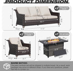 Joyside Wicker Patio Furniture Sets, 5 Pieces Upgraded Large Size Outdoor - Image 2