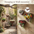 3 Pcs 3 Size Heart Metal Hanging Planter Indoor Outdoor, 13.4" 10.6" 7" Large - Image 6