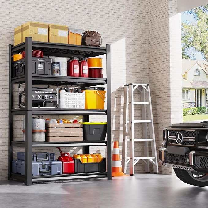 Set of 4 71"H Garage Shelving-3000LBS 5 Tier Storage Shelves, Adjustable Heavy - Image 8