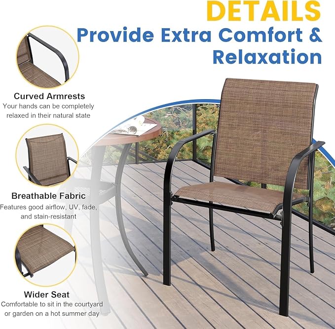 VICLLAX Patio Dining Set for 8, Outdoor Furniture Set Includes 53" Round Patio - Image 5