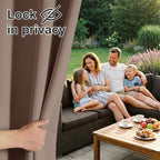 RYB HOME Outdoor Curtains for Patio Waterproof Block Sunlight Thermal Insulated - Image 3