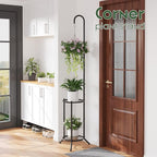 2-Tier Hanging Plant Stand Indoor and Outdoor, Space-Saving Iron Planter Shelves - Image 5
