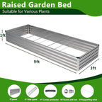 2PCS 9x3x1ft Galvanized Raised Garden Bed Kit, Galvanized Planter Raised Garden - Image 3