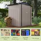 Patiowell 6x4 FT Outdoor Storage Shed, Garden Tool Storage Shed - Image 4