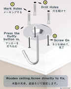 NACETURE Ceiling Hooks for Hanging Plants 3 Pack - Image 6