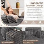 56" Oversized Chaise Lounge Chair Indoor, Plush Faux Fur Sleeper Sofa Couch Bed - Image 4