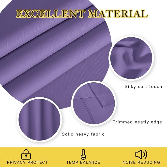NICETOWN Patio Door Curtain Sound Blocking, Bedroom Privacy Room Divider Curtain - Image 2