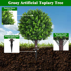 Artificial Topiary Tree with Eucalyptus, Fake Evergreen Tree - Image 3