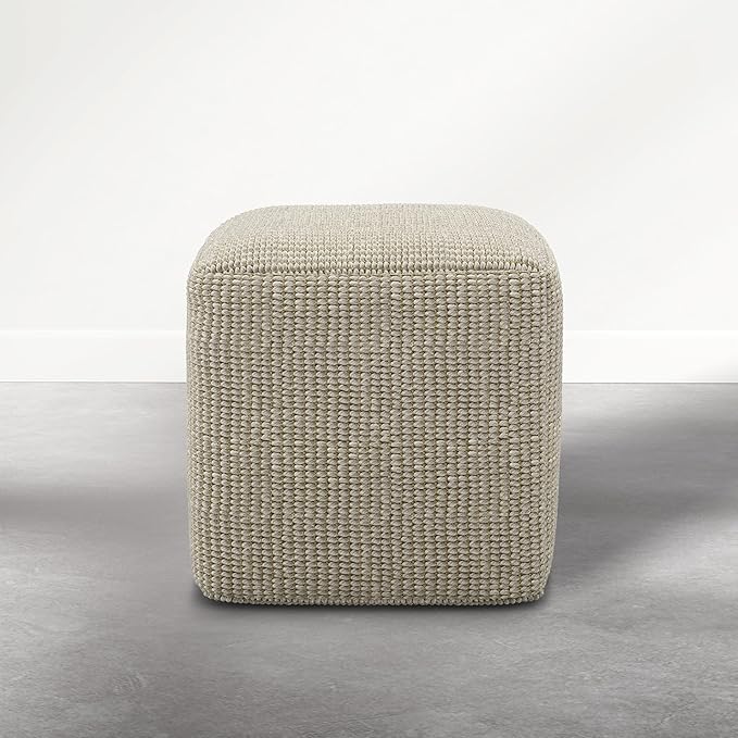 SIMPLIHOME Zelma Square Pouf – 18 inch Wide Upholstered PET Polyester Ottoman - Image 5