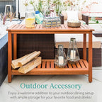 Best Choice Products 48in 2-Shelf Eucalyptus Wooden Console Table Indoor - Image 3