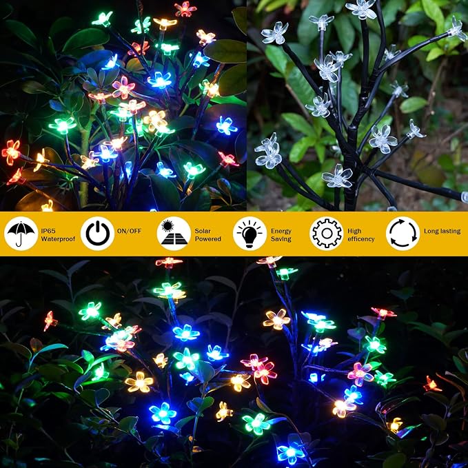 Solar Garden Lights Waterproof, Solar Lights Outdoor Decorative 4Pack, 80Led - Image 5