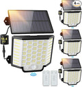 Solar Lights Outdoor Waterproof, 186 Bright LEDs Dusk to Dawn Motion Security by YOLOVIS