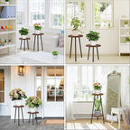 2 Pack Indoor Plant Stand, Mid-Century Wooden Style Plant Holder, Indoor - Image 7