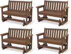 SERWALL Outdoor Glider Bench Set of 4, HDPE Weather-Resistant Swinging Bench by SERWALL