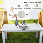 Outsunny HDPE Outdoor Coffee Table, All-Weather Rectangle Patio Coffee Table - Image 4