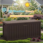 Patiowell 240 Gallon Large Outdoor Storage Box, Waterproof Deck Box - Image 4