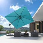 PURPLE LEAF 10' X 10' Left-right Tilting Patio Umbrella Outdoor Cantilever by PURPLELEAF