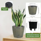 Dexceder 11x10 Inches Self Watering Planter Indoor Outdoor, Inner Pot Design - Image 3