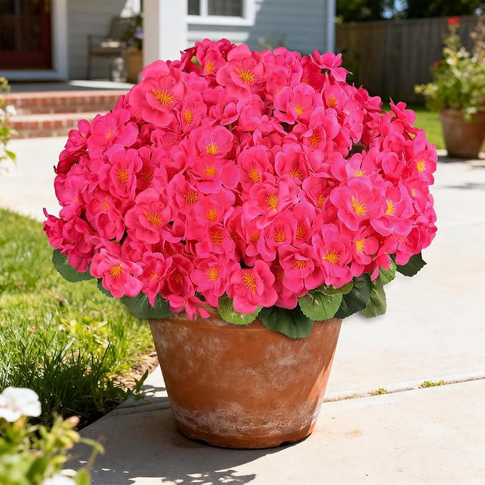 Artificial Geraniums Flowers for Outdoors, 6 Bundles Realistic Silk Fake - Image 8