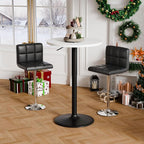 Flamaker Round Bistro Pub Table 23.6 Inch Height Adjustable 360° Swivel Bar - Image 2