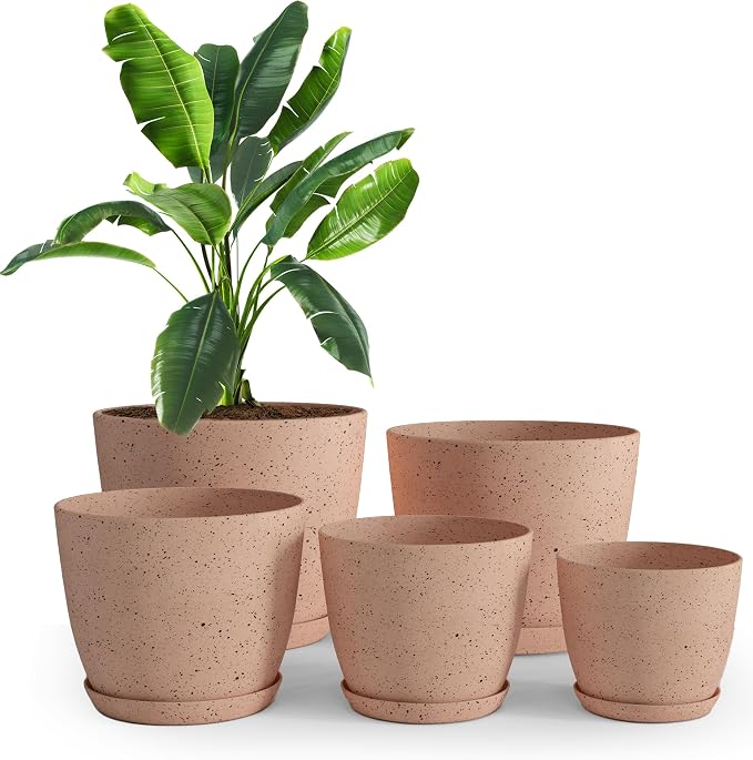 Utopia Home - Spotty Plant Pots Indoor - 7/6.6/6/5.3/4.8 Inches Flower Pots - 5 by UTOPIAHOME