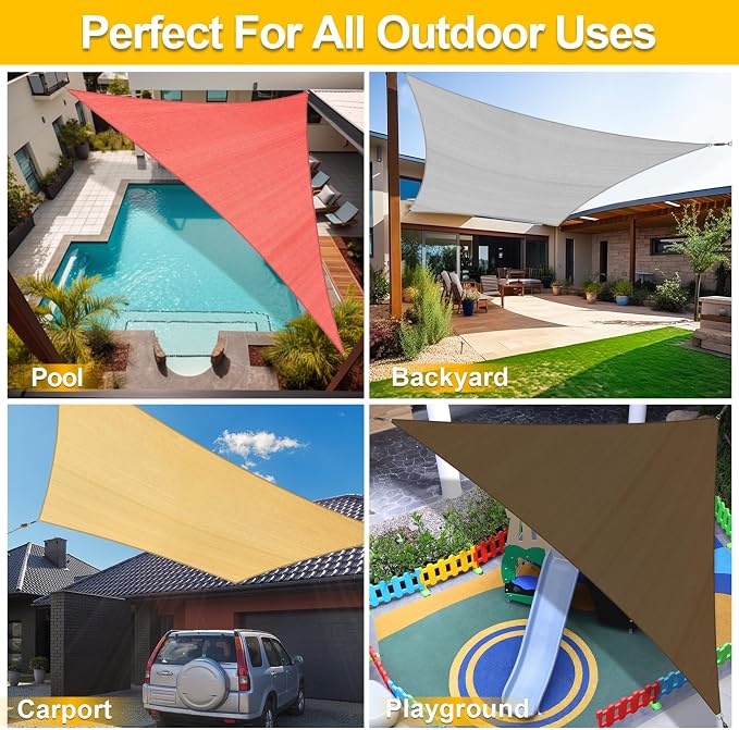 KANAGAWA Sun Shade Sail Curved 16'X20' Dark Gray Rectangle Outdoor Shade Cover - Image 4