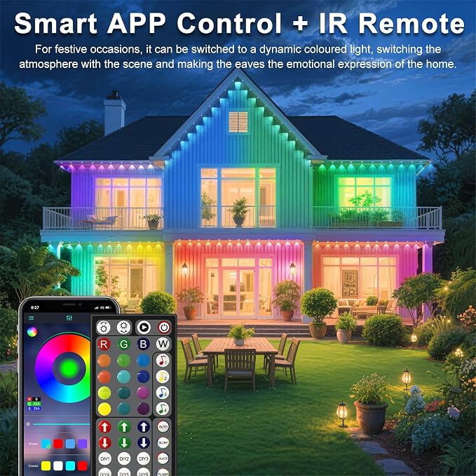 150FT Permanent Outdoor Lights for House Waterproof, IP67 LED Eave Lights - Image 2