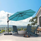 PURPLE LEAF 11 Feet Patio Umbrella Outdoor Cantilever Round Umbrella Aluminum - Image 9