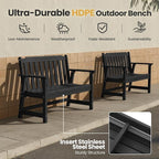 Ciokea 49" Heavy Duty Outdoor Bench, HDPE Weatherproof Porch Benches, Durable - Image 4