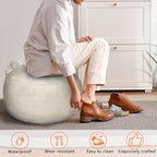 Thgonwid Unstuffed Moroccan Storage Pouf Foot Stool Ottoman Seat Handmade Faux - Image 7