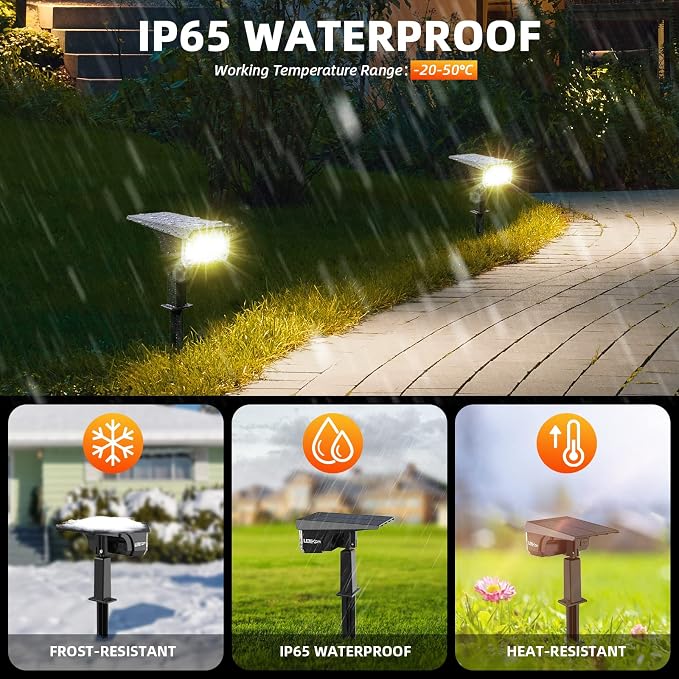 Solar Spot Lights Outdoor Landscape Lights, 40 LEDs Solar Landscape Spotlights - Image 2