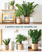 vancasso 6+8+10 inches Ceramic Plant Pots, Planters - Image 5