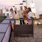 VINGLI Wicker Outdoor Bar Table - Image 2