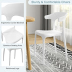 VECELO 4 Pack Plastic Stacking Chairs, Stackable Dining Chairs - Image 6