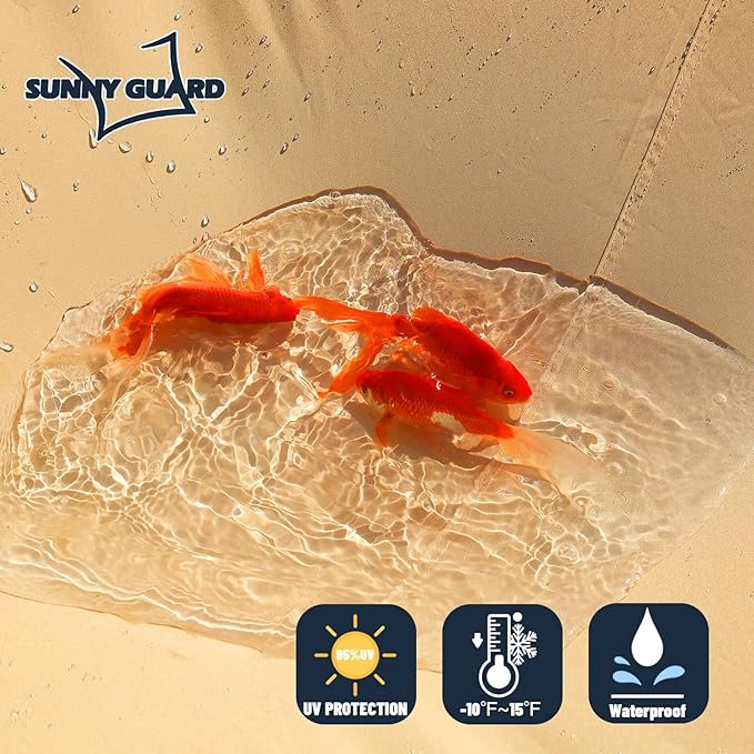SUNNY GUARD Waterproof Sun Shade Sail 14'x14'x14' Sand Triangle UV Block - Image 2