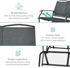 Best Choice Products 2-Person Outdoor Patio Swing Glider Steel Bench Loveseat - Image 5